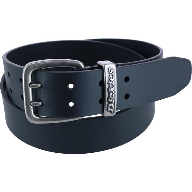 Dickies Men's Leather Two Prong Casual Belt - Black Medium (Medium)