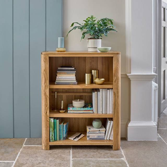 Handmade 100% Solid Natural Oak Bookcases - Small Bookcase - Romsey Range - Oak Furnitureland