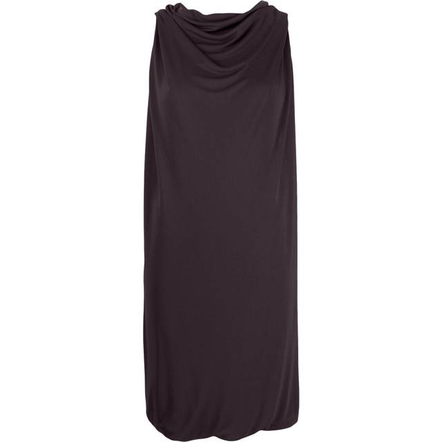 Lanvin - cowl-neck minidress - women - Acetate/Polyamide - 34 - Brown