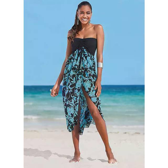 bonprix Beach Dress - Turquoise Multi