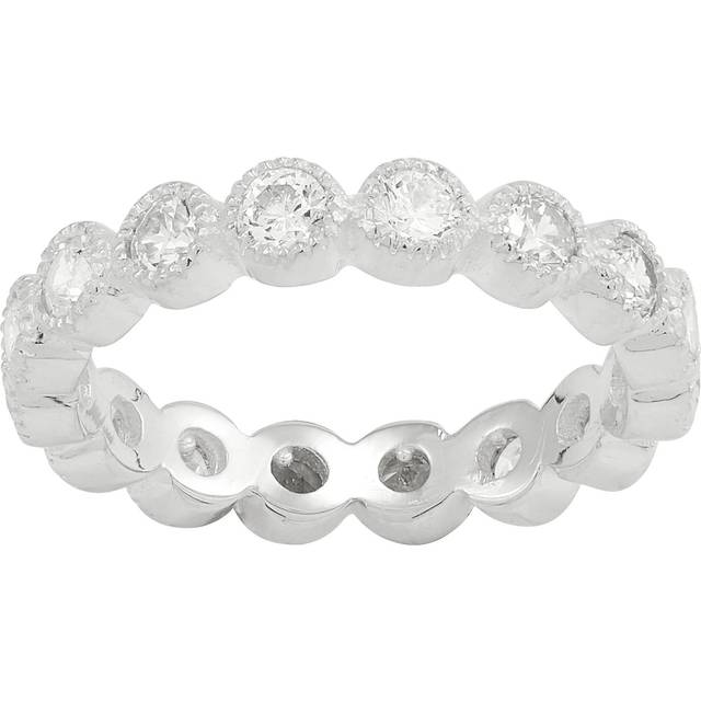 Silpada 'Flame Eternity' Cubic Zirconia Ring in Sterling Silver, Size 7 - White