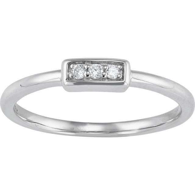 Silpada 'Simply Evergreen' Diamond Stackable Ring In Sterling Silver, Size 11 - White