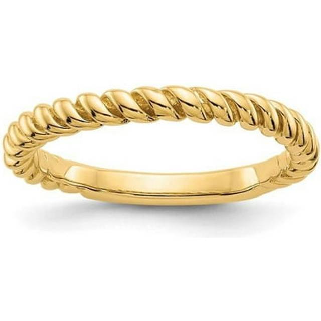 14K Yellow Gold Polished Twisted Band - Size 6.5