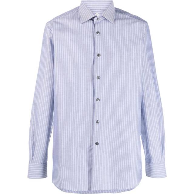 Pal Zileri - pinstripe cotton shirt - men - Cotton - 40 - Blue