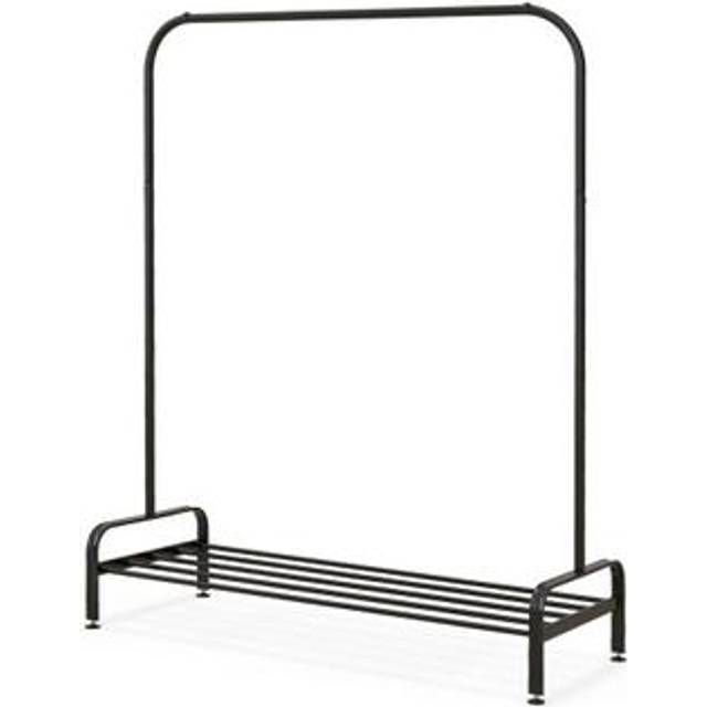 Costway Single Shelf Metal Garment Rack with Hanging Rail - Black - 112 x 40 x 143cm