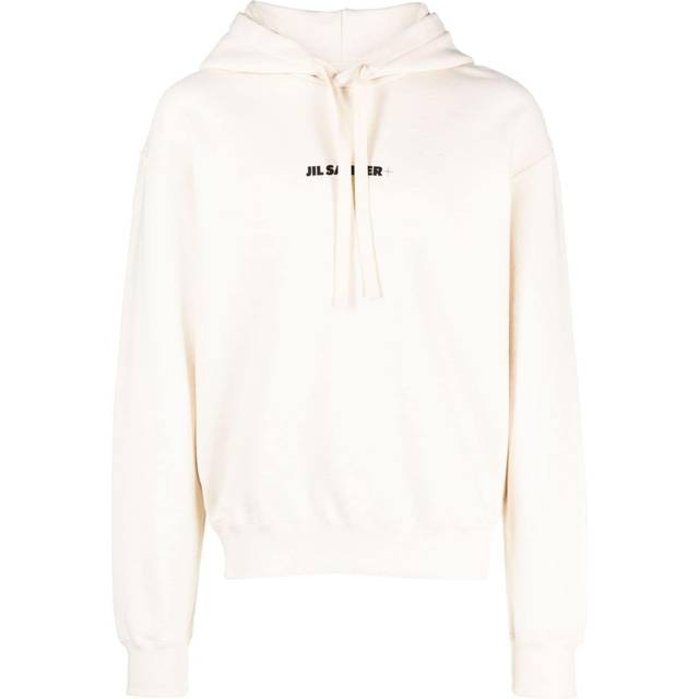 Jil Sander - logo-print cotton hoodie - men - Cotton - S - Neutrals