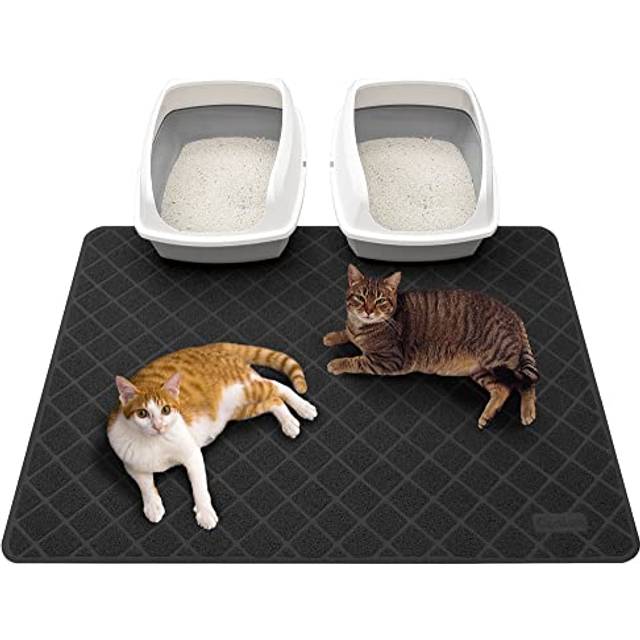 conlun cat Litter Mat Litter Trapping Mat  Black Premium Durable PVc grid Mesh with Scatter control  Non-slip  Less Waste cat Litter Box Mat  Soft on