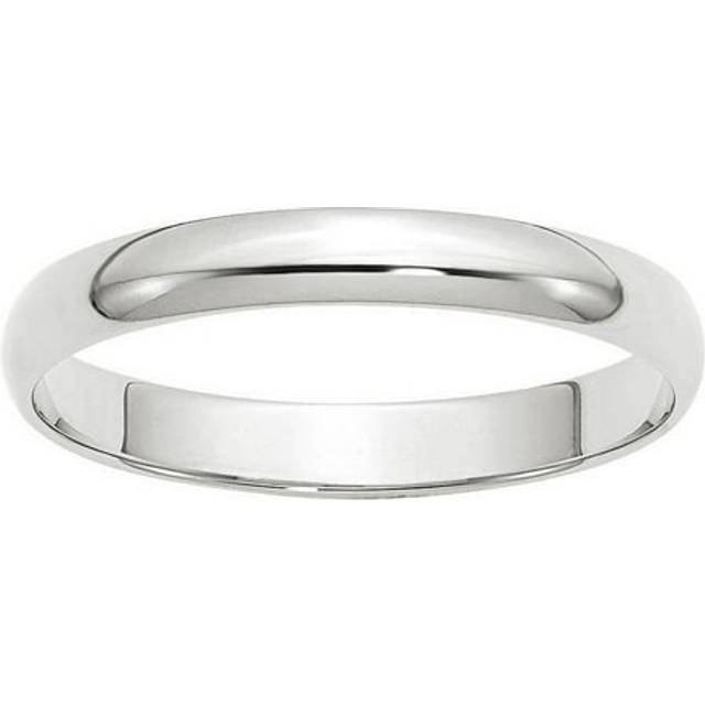 Quality Gold 1WHRL030-4.5 10K White Gold 3 mm LTW Half-Round Band - Size 4.5