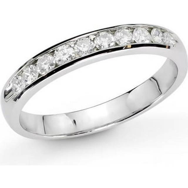 14K Gold Channel Set Wedding Ring or Anniversary Band with 0.30 CTTW 10 Stone Round Diamonds H-I SI Quality Bridal - Size 6
