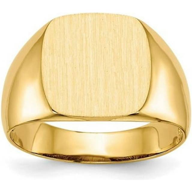 14K Yellow Gold 12.5 x 12.5 mm Open Back Mens Signet Ring - Size 9