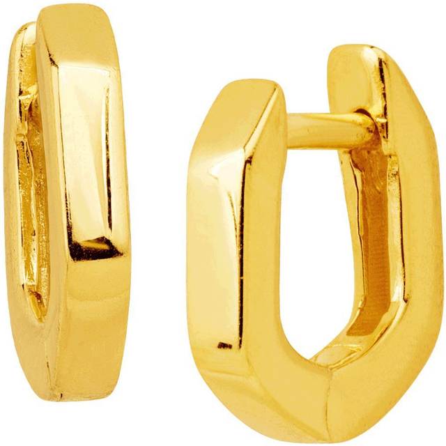 Silpada 'Soleil Geo' Huggie Hoop Earrings in Gold-Plated Sterling Silver - Yellow