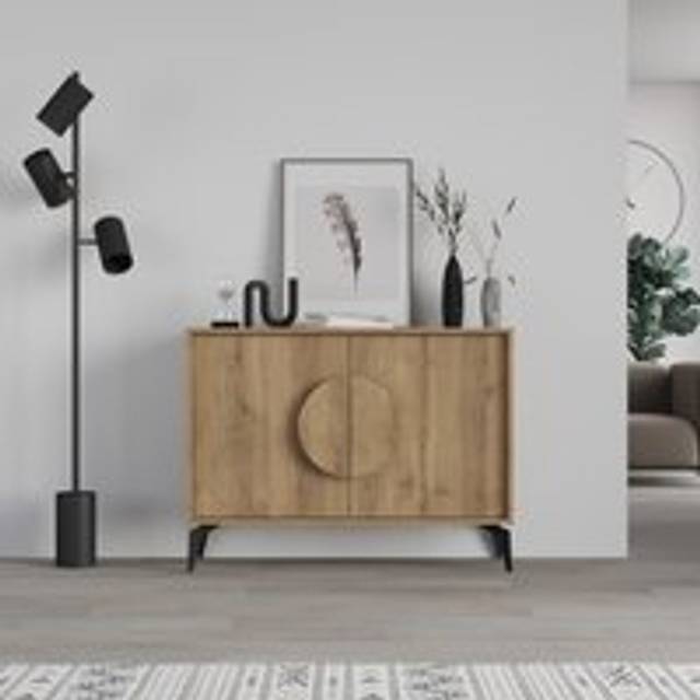 Decortie Gora Console Sideboard Display Unit 110Cm - Dark Oak Effect
