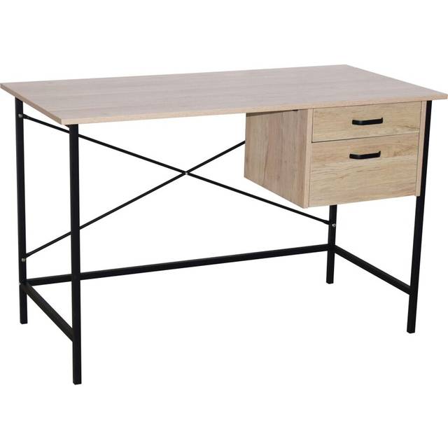 Home Office Oak Desk Computer Table Study Laptop Writing Workstation 2 Drawers