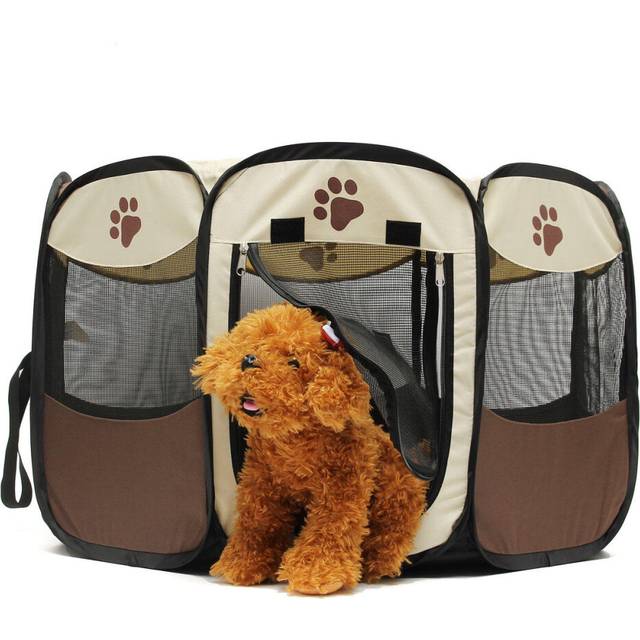 Pet Dog Cat Playpen Tent Portable Exercise Fence Kennel Cage Crate