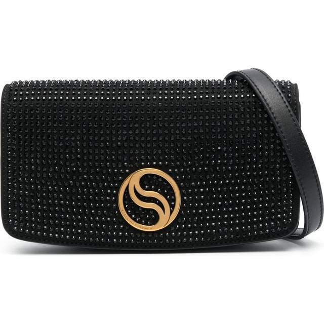 Stella McCartney - rhinestone-embellished crossbody bag - women - Polyester/Polyurethane/Polyester - One Size - Black