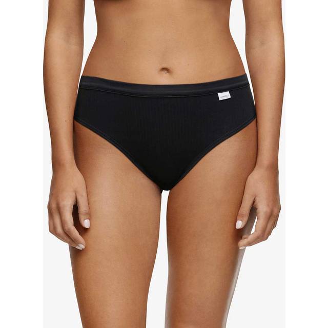 Chantelle Womens Cotton Comfort Hi Cut Brief - Black - Size X-Large