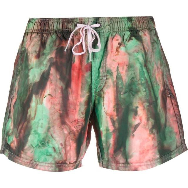 Sundek - tie-dye drawstring swim shorts - men - Polyester/Nylon - M - Green