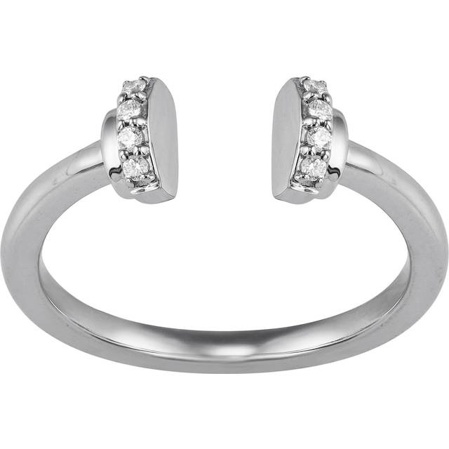 Silpada 'Off the Cuff' Diamond Stackable Ring In Sterling Silver, Size 5 - White