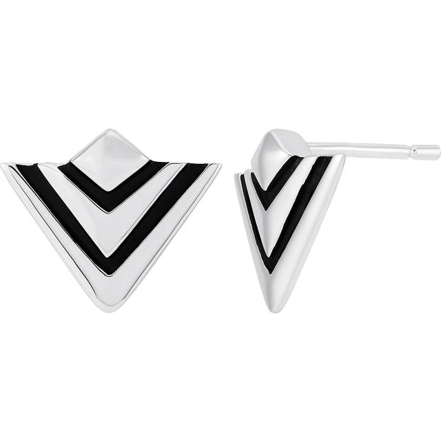 Silpada 'Good Vibes Spiked Stud Earrings' in Sterling Silver - White