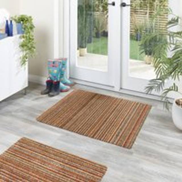 Marvel Striped Washable Cotton Utility Mat - Orange