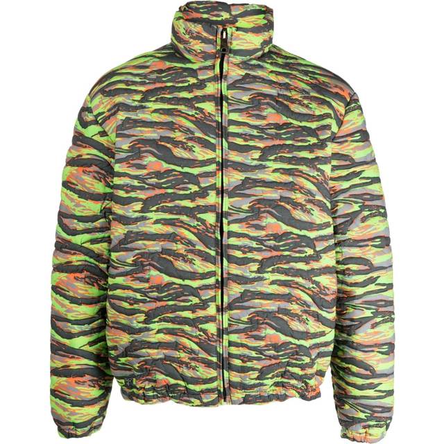 ERL - camouflage jacquard padded jacket - men - Cotton/Cotton/Duck Down/Duck Feathers - L - Green