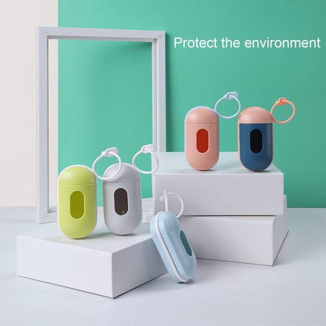 (Fruit Green) Pet Trash Bag Dispenser Dog Poop Bags Portable Outdoor  Pets Waste Garbage Bags