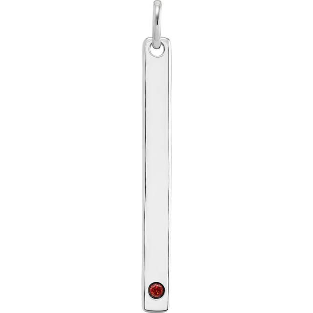 Silpada 'Momento' Bar Charm with Orange Cubic Zirconia in Sterling Silver