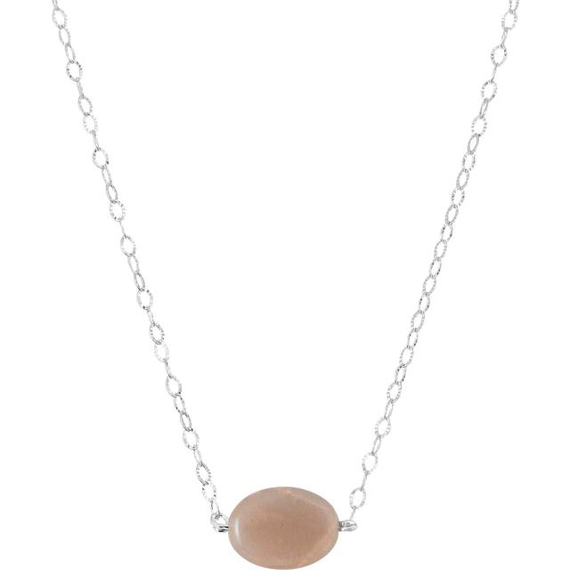 Silpada 'Good Fortune' Moonstone Necklace in Sterling Silver, 16" + 2" - White