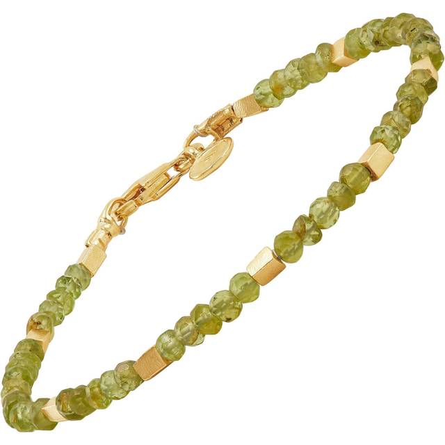 Silpada 'Green Symphony' Peridot Bracelet in 14K Yellow Gold-Plated Silver, 7.5"