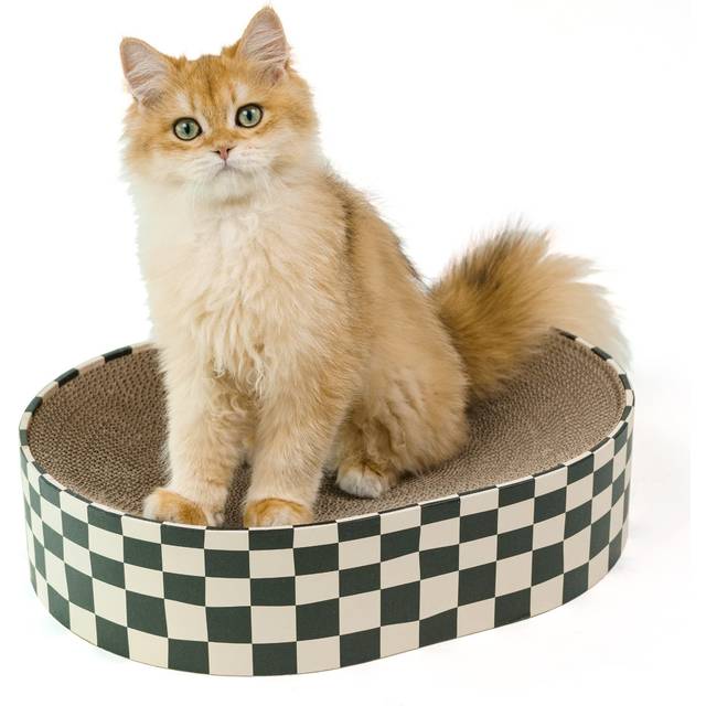 Cat Scratching Board,2 in 1 Oval Cat Scratcher Cardboard Bowl Nest,Cat Scratch Pad Corrugated Lounge Cat Bed for Indoor Cats Grinding Claw,Cat