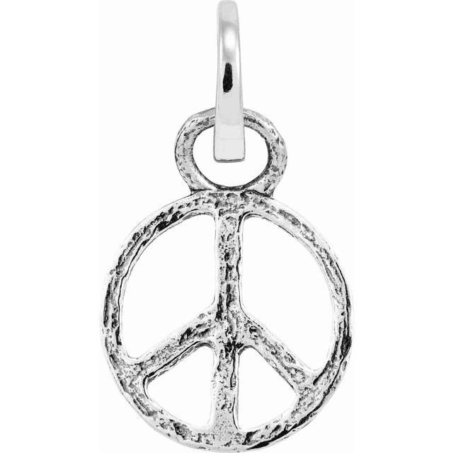 Silpada 'Peace and Love' Charm in Sterling Silver - White