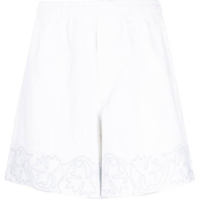 BODE - floral-embroidered cotton shorts - men - Cotton - M/L - White