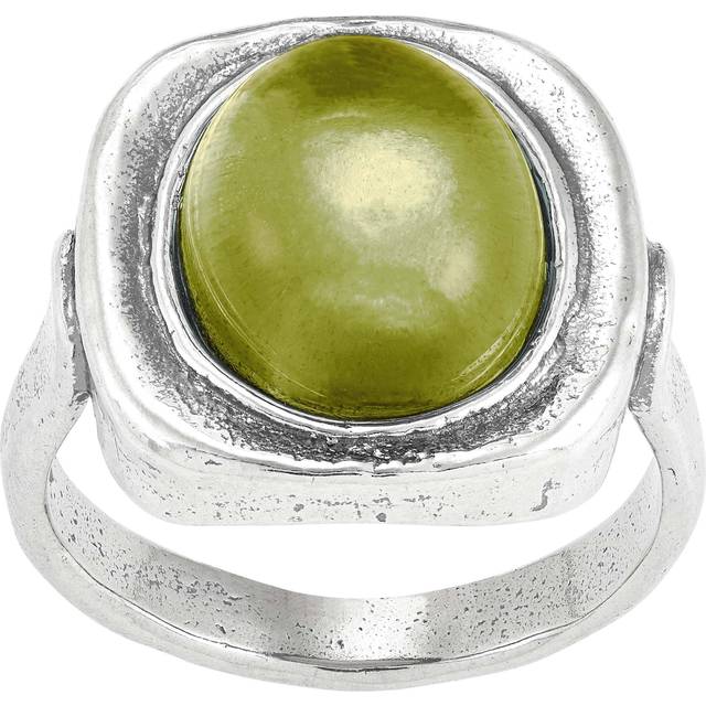Silpada 'Mesmerize' Green Quartz Doublet Ring in Sterling Silver, Size 6