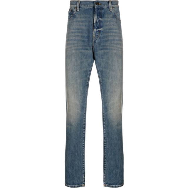Saint Laurent - mid-rise straight-leg jeans - men - Cotton - 31 - Blue