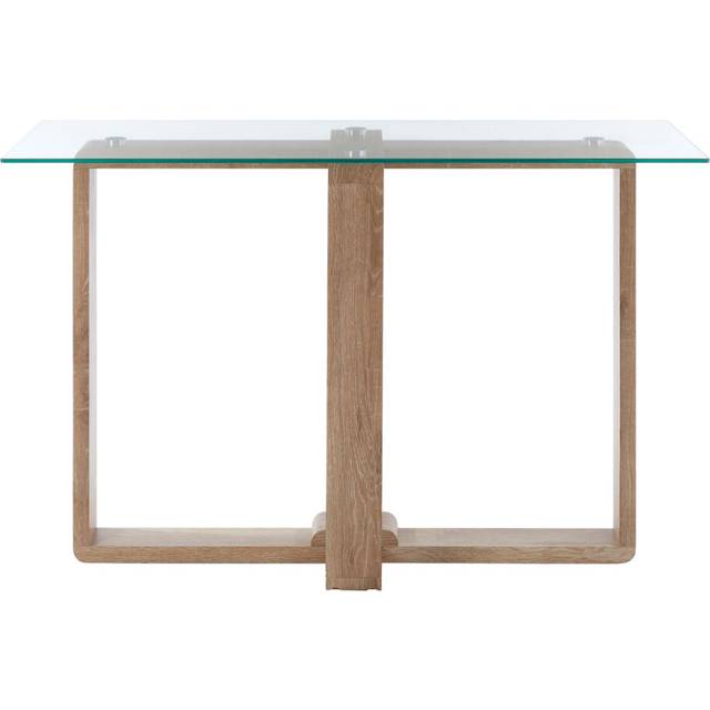 Premier Housewares - Interiors By Premier Tempered Glass Console Table, Elegant Hallway Table For Livingroom, Airy Modern Console Table For Bedroom