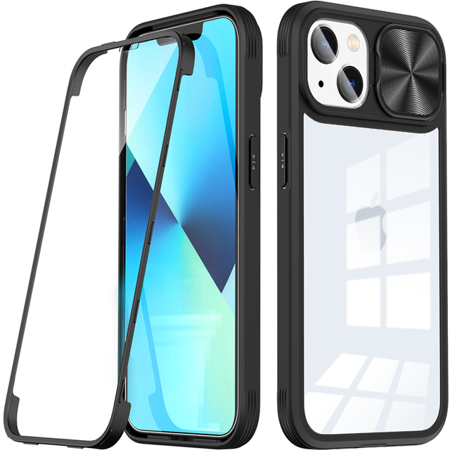 iPhone 14 Plus Mobilskal 360 Kamera Slider - Svart