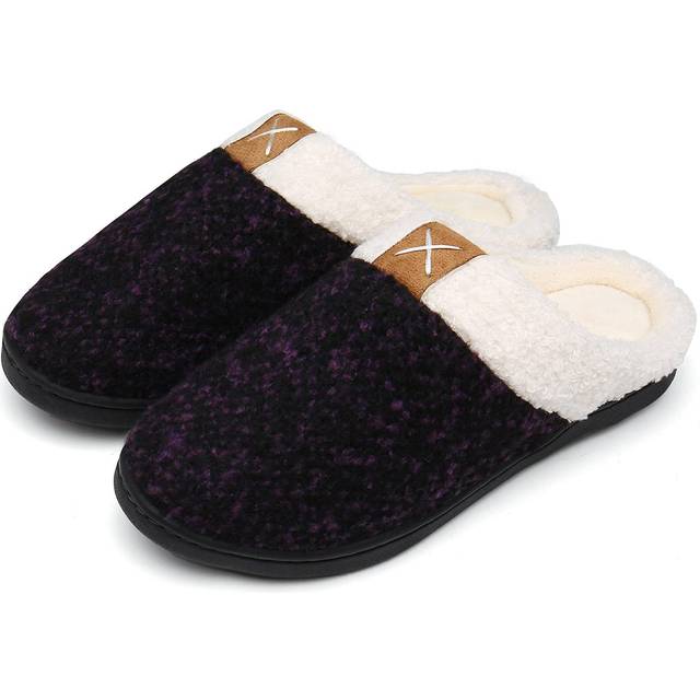 UBFEN Womens Mens Slippers Memory Foam Comfort Fuzzy Plush Lining Slip