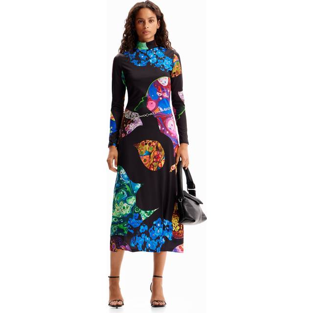 Chic Abstract Print Midi Dress