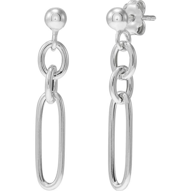 Silpada 'Down To Chain' Link Earrings in Sterling Silver - White