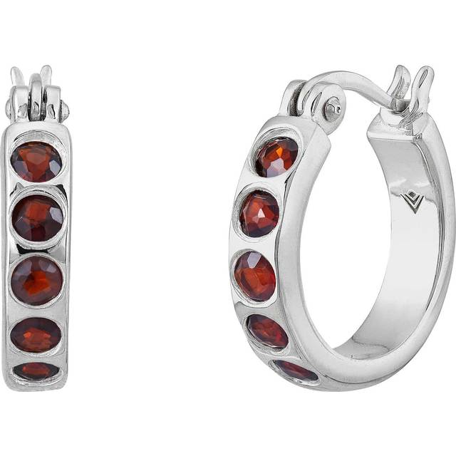 Silpada 'January Birthday Wish' Garnet Huggie Earrings In Sterling Silver - Red