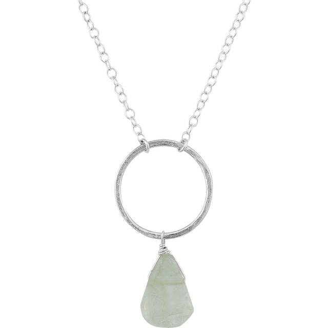 Silpada 'Dream Catcher' Quartz Pendant Necklace In Sterling Silver, 27.5" + 2" - Green