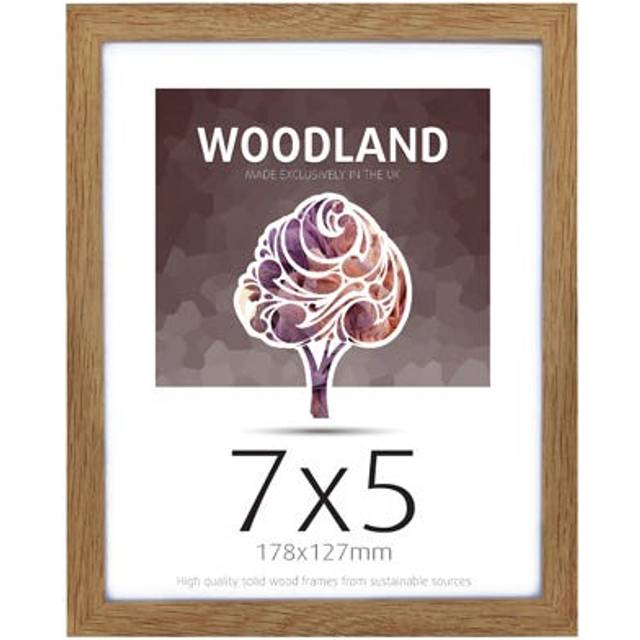 Ultimat Woodland Glass & Wood Picture Frame - Oak 7inch x 5inch - Brown