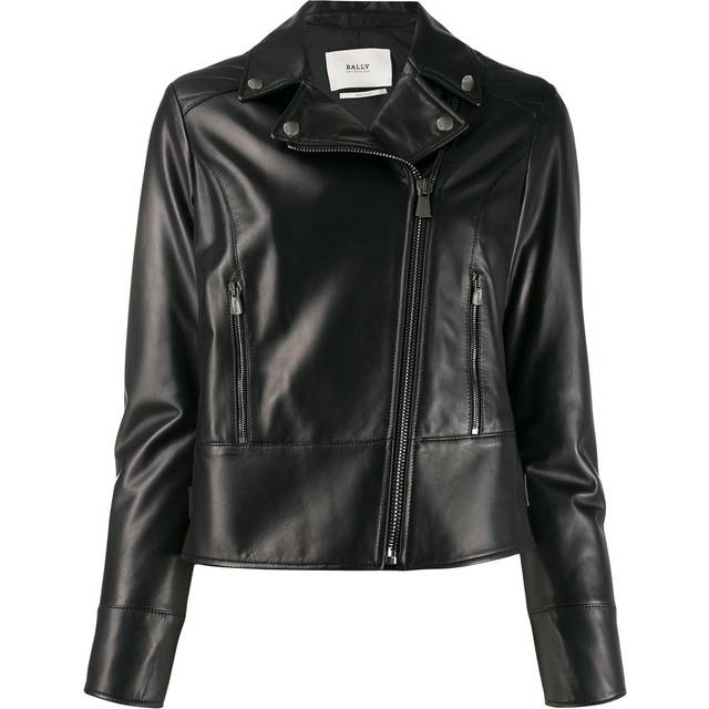 Bally - fitted biker jacket - women - Lamb Skin/Cotton/Polyester/Polyurethane - 38 - Black