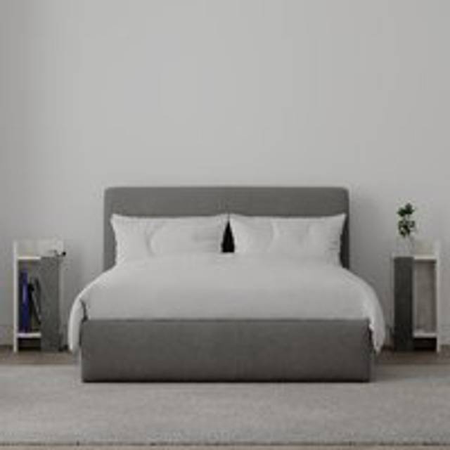 Decortie - Elos Modern Bedside Table Left And Right Ancient White Retro Grey 25cm Narrow - Retro Grey