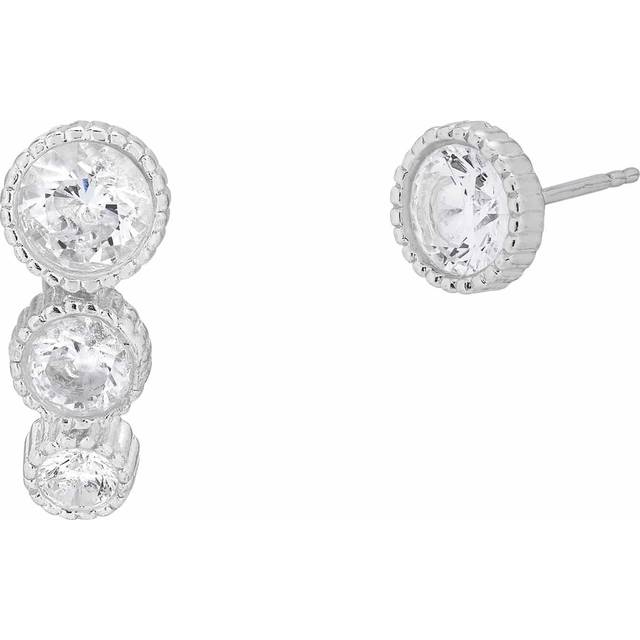 Silpada 'Radiant Sphere' Cubic Zirconia Earrings in Sterling Silver - White