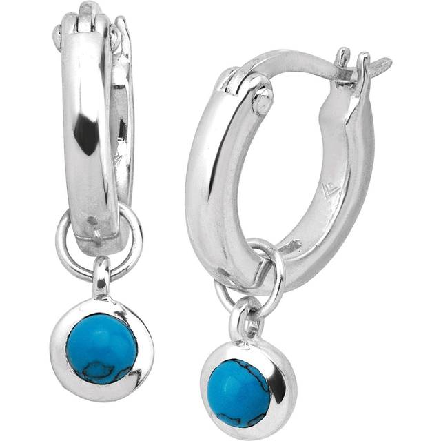 Silpada 'Soleil' Compressed Turquoise Drop Huggie Earrings in Sterling Silver - Teal