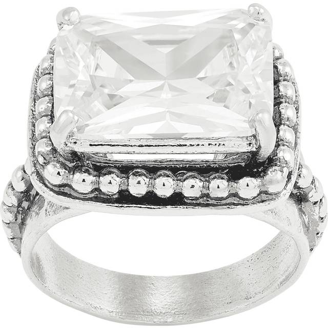 Silpada 'Bright Ideas' Cubic Zirconia Cocktail Ring in Sterling Silver, Size 5 - White