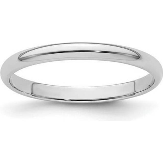 Platinum 2 mm Half-Round Wedding Band - Size 5 - Silver