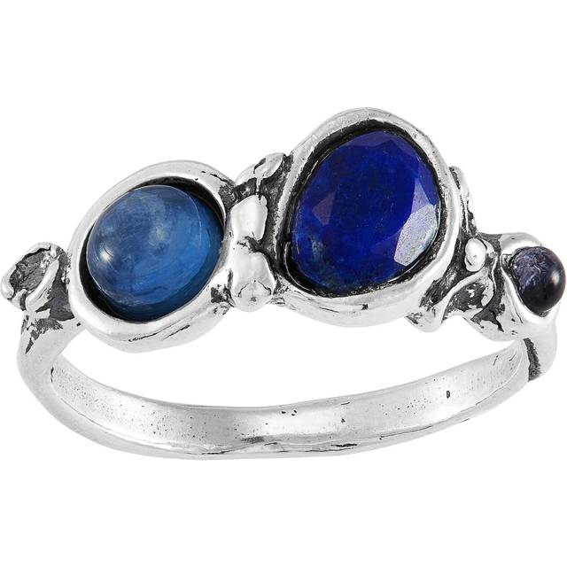 Silpada 'Classy Beauty' Sterling Silver Lapis, Kyanite and Iolite Ring, Size 7 - Blue