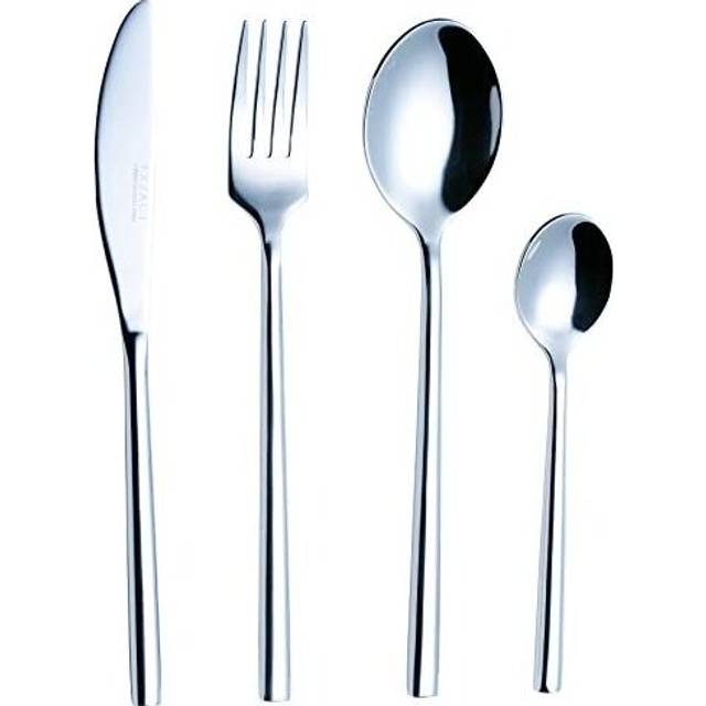 Exzact Cutlery Set Forged Stainless Steel 16pcs - 4 x Forks, 4 x Table Knives, 4 x Table Spoons, 4 x Teaspoons Flatware/Silverware/Home - Service